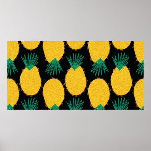 Ananas nahtlos abstraktes Muster. zeitgemäß Poster