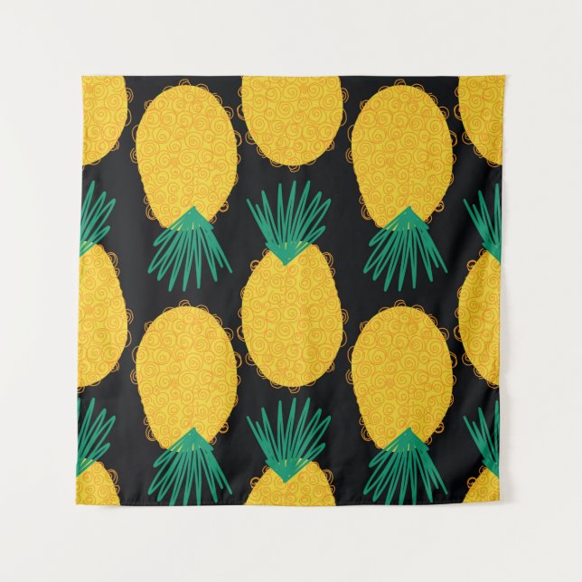 Ananas nahtlos abstraktes Muster. zeitgemäß  Wandteppich (Vorderseite)