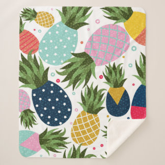Ananas nahtlose Musterillustrierung, farbig  Sherpadecke
