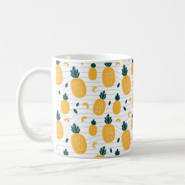 Ananas nahtloses Muster Kaffeetasse (Links)