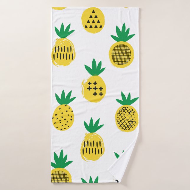 Ananas nahtloses Muster. Kinderdesign.  Badehandtuch (Badehandtuch)
