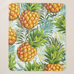 Ananas. Nahtloses Muster. Vintages Blumenpatt Sherpadecke