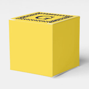 Ananas, Navy Blue Greece Key #1 Gerahmtes Monogram Geschenkschachtel