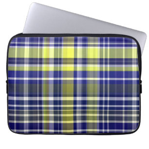 Ananas Navy Blue Weiße Preppy Madras Kariert Laptopschutzhülle