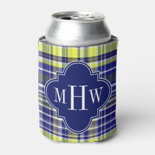 Ananas Navy Blue White Preppy Monogram Dosenkühler