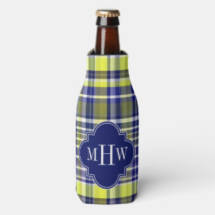 Ananas Navy Blue White Preppy Monogram Flaschenkühler