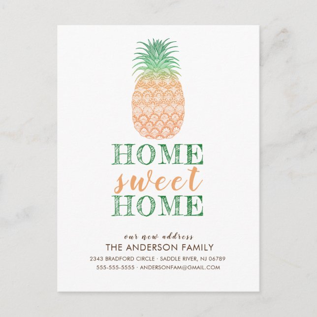 Ananas neue Adresse Ankündigung Post Card (Vorderseite)