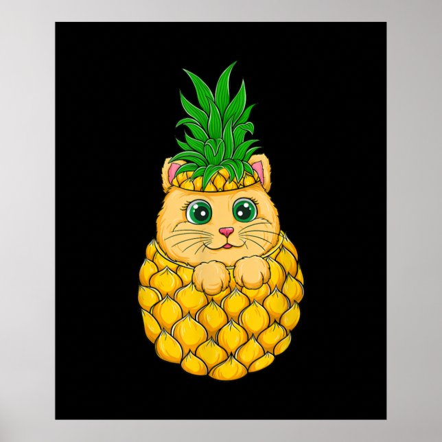 Ananas | Niedlich Cat Lover | Sommerfruchtgeschenk Poster (Vorne)