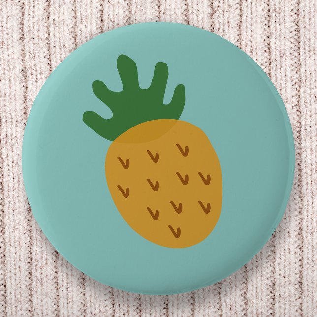 Ananas | Niedliche Unfruchtbarkeit IVF Cyan Blue G Button (Von Creator hochgeladen)