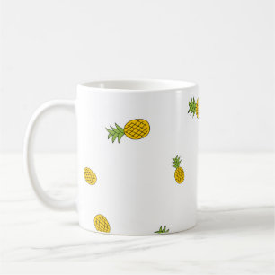 Ananas niedlicher nahtloser Muster Hintergrund. Vi Kaffeetasse