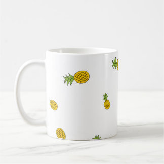 Ananas niedlicher nahtloser Muster Hintergrund. Vi Kaffeetasse