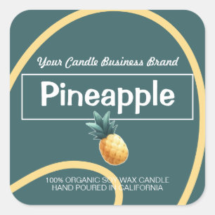 Ananas Niedlicher Stil Moderne Sojakorzen Labels Quadratischer Aufkleber