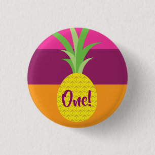 Ananas Niedliches Kind Geburtstagsfeier Sommer Button