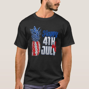 Ananas Obst Cool amerikanische Flagge 4. Juli T-Shirt