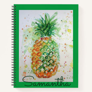 Ananas Obst Lebensmittel Tropische Girls Orange Li Notizbuch