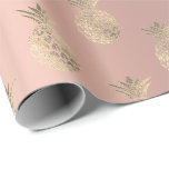 Ananas Obst Rose Gold Tropical Summer Peach Geschenkpapier<br><div class="desc">Zeitgenössischer Minimalismus</div>