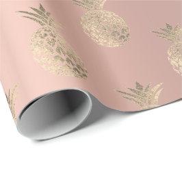 Ananas Obst Rose Gold Tropical Summer Peach Geschenkpapier