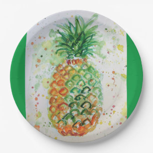 Ananas Obst Tropische Lebensmittel Tropische Kunst Pappteller