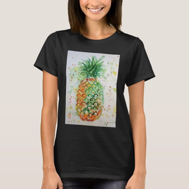 Ananas Obst Tropische Lebensmittel Tropische Kunst T-Shirt (Vorderseite)