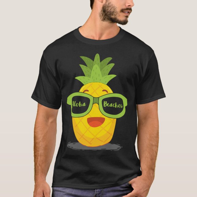 Ananas Obstsonnenbrille Aloha Beaches Hawaii - T-Shirt (Vorderseite)