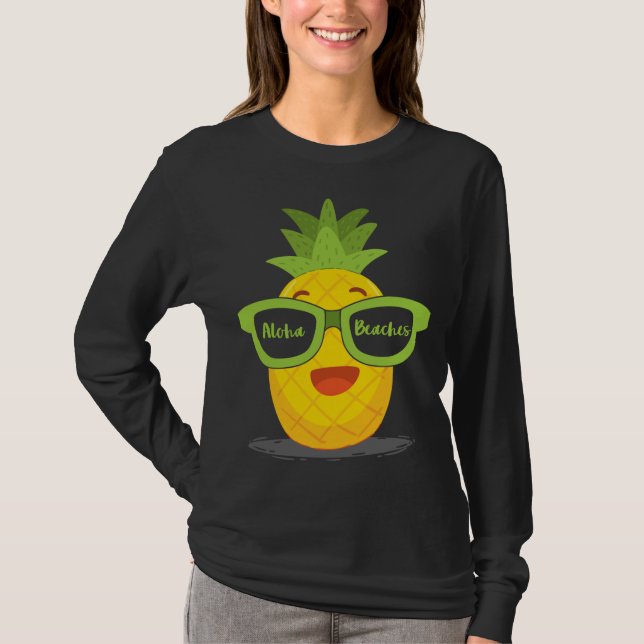 Ananas Obstsonnenbrille Aloha Beaches Hawaii - T-Shirt (Vorderseite)