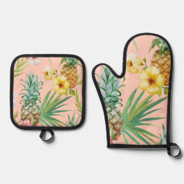 Ananas Ofenhandschuh & Topflappen-Set