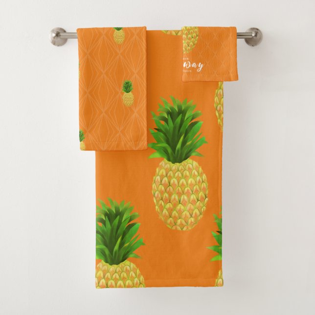 Ananas Orange Badhandtuch Set (Insitu)
