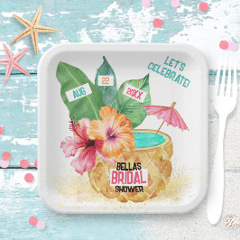 Ananas Palm Tropical Beach Brautparty Pappteller