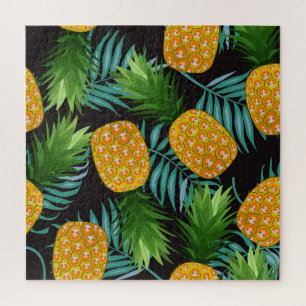 Ananas-Palmen-Schwarzes Band Puzzle