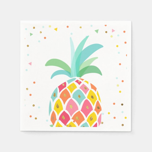 Ananas Papier Napkins Birthday Tropical Aloha Serviette (Vorderseite)