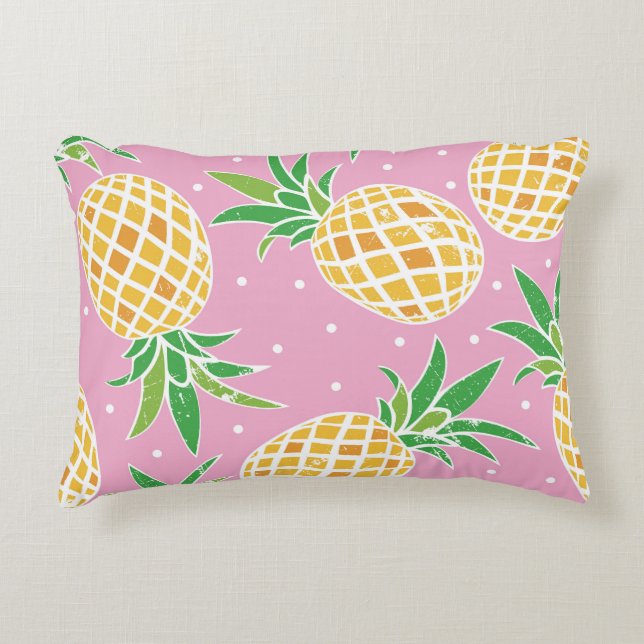 Ananas-Paradies: tropisches Muster Dekokissen (Vorderseite)