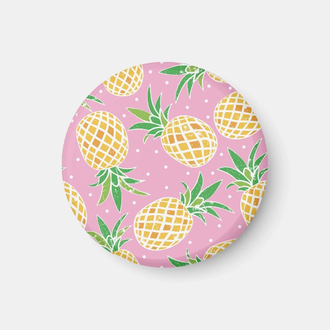 Ananas-Paradies: tropisches Muster Magnet (Vorne)