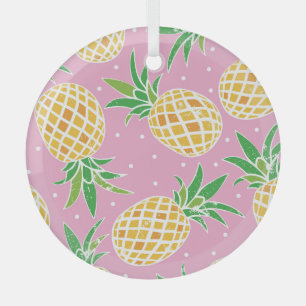 Ananas-Paradies: tropisches Muster Ornament Aus Glas