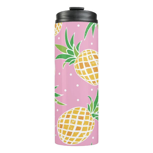 Ananas-Paradies: tropisches Muster Thermosbecher (Vorderseite)
