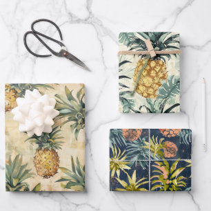 Ananas-Party Geschenkpapier Set