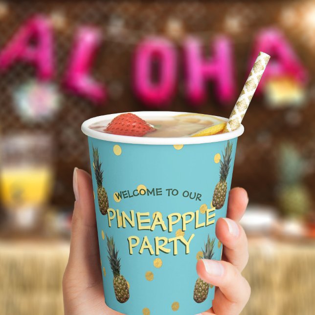 Ananas Party Personalisiert Paper Cups Pappbecher (Aloha! Perfect pineapple paper cup for all your party needs!)