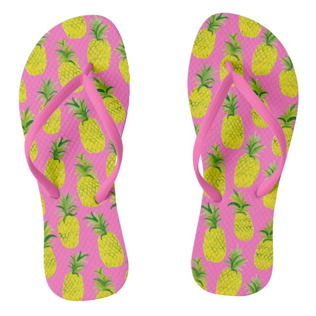 Ananas-Party Rosa Flip Flops (Fußbett)
