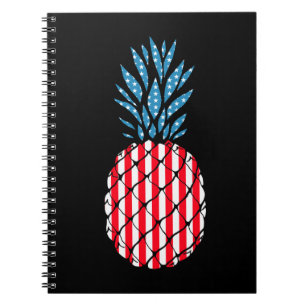 Ananas Patriotic Fruit American Flag 4. Jul Notizblock