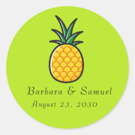 Ananas Personalisierte tropische Rundkleber Runder Aufkleber