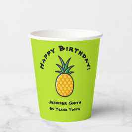 Ananas Personalisiertes Tropenpapier Party Pappbecher