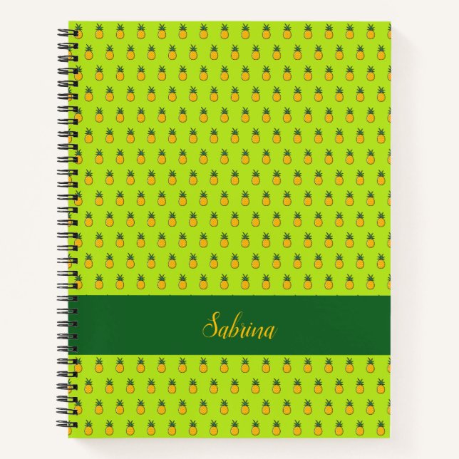 Ananas Personalisiertes Tropical Spiral Notebook Notizbuch (Vorderseite)