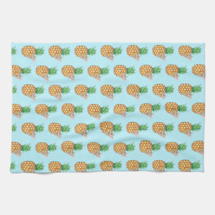 Ananas Pika nimmt ein Chomp Aqua Geschirrtuch