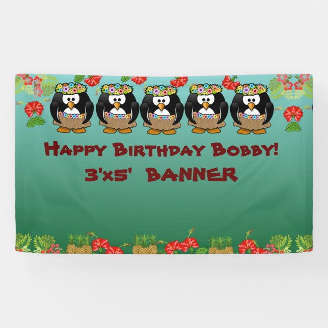 Ananas, Pinguine, Hawaiian, Oh mein! Banner (Horizontal)
