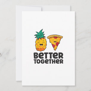 Ananas-Pizza-Besser-Zusammen-Modernes-Grafik-Desig Feiertagskarte