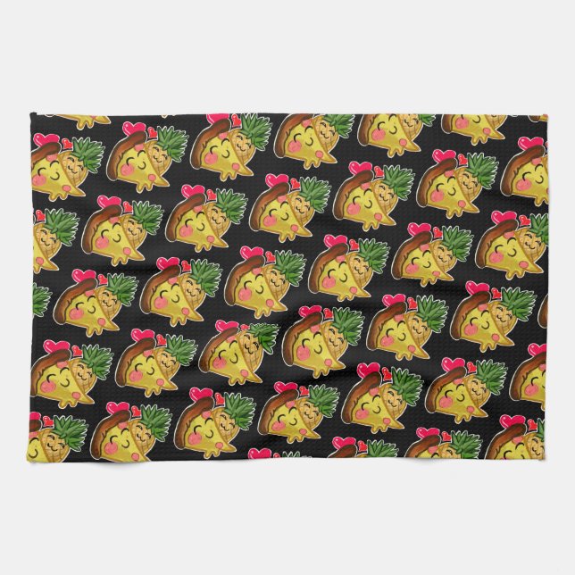 Ananas Pizza Liebe Geschirrtuch (Horizontal)