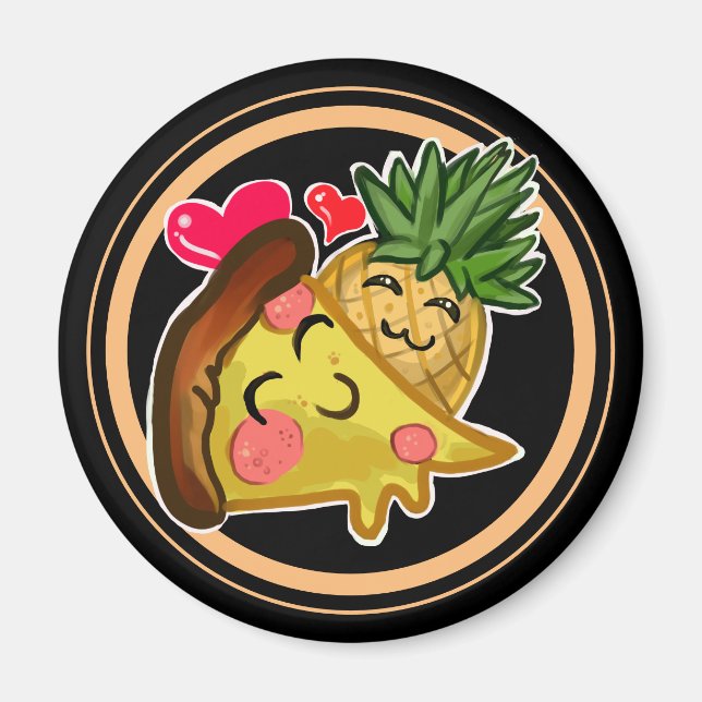 Ananas Pizza Liebe Magnet (Vorne)