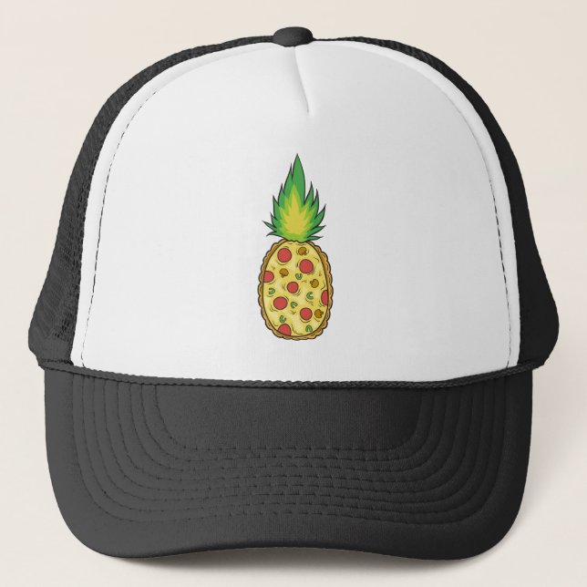 Ananas-Pizza-Parodie Truckerkappe (Vorderseite)
