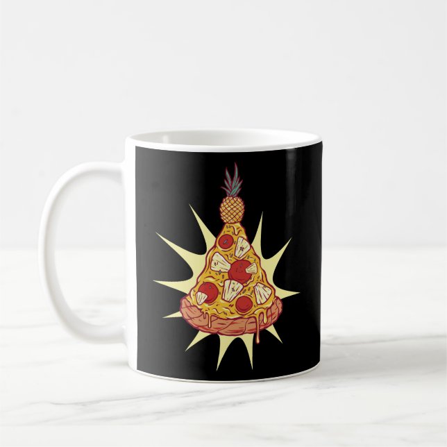 Ananas Pizza Weihnachtsbaum Kaffeetasse (Links)