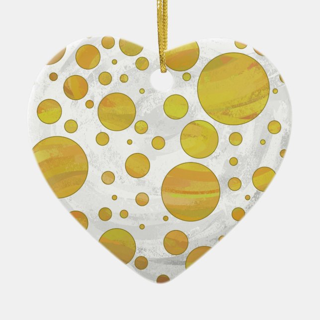 Ananas Polka Dot Pattern Keramik Ornament (Vorne)