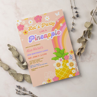 Ananas Pool Party Luau Birthday Einladung